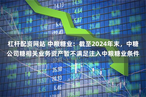 杠杆配资网站 中粮糖业：截至2024年末，中糖公司糖相关业务资产暂不满足注入中粮糖业条件