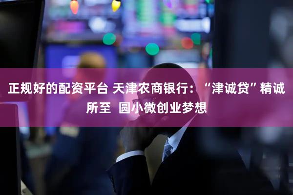 正规好的配资平台 天津农商银行：“津诚贷”精诚所至  圆小微创业梦想