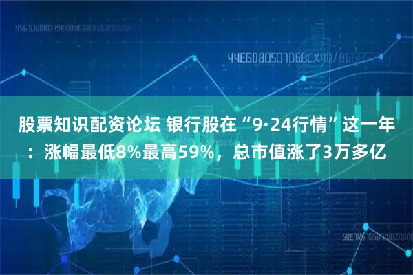 股票知识配资论坛 银行股在“9·24行情”这一年：涨幅最低8%最高59%，总市值涨了3万多亿